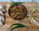 A picture of step 6 of Green garlic, green chilli ginger pickle.