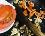 A picture of step 5 of Spaghetti with cheese and pepper.