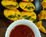 A picture of step 2 of Idli Dhokla.
