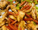 A picture of step 3 of Chicken Fajita wrap.