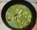 A picture of step 4 of Singhada and green chana curry.