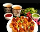 पिनव्हील समोसा विथ धनिया चटनी (Pinwheel Samosa with dhaniya chutney recipe in HIndi) रेसिपी चरण 7 फोटो