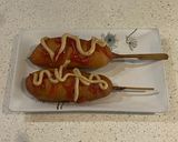 A picture of step 6 of Japanese corn dogs.