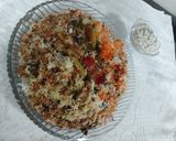 A picture of step 4 of Mutton mince masor polaw with boondi raita.