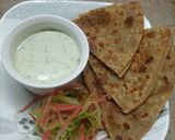 A picture of step 5 of Qeema paratha.