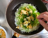 A picture of step 2 of Japanese Hiroshima Okonomiyaki Pancake.