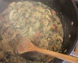 A picture of step 3 of Mushroom and Kale pasta.