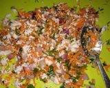 A picture of step 3 of Nippat masala chaat.