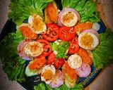 A picture of step 5 of Leftover Boiled Egg Salad Chaat.