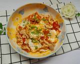 Hình bước làm 3 của món Trứng rim cà chua nấm