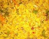 A picture of step 10 of Mince meat and egg jallof rice.