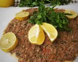 A picture of step 6 of Lahm Bi Ajeen (Middle Eastern Meat Pies).