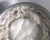 A picture of step 4 of Idli Sambhar with coconut chutney.