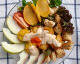 รูปขั้นตอนการทำที่ 3 ของ จีบกุ้งทอดราดสลัดงาญี่ปุ่นไข่กุ้ง 🥗/ Deep-fried shrimp dumplings with tobiko in sesame salad 🥗