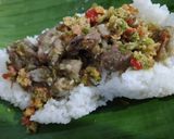 Foto langkah ke 4 dari resep Nasi Uduk Bakar (Fiber Creme) Cumi Sambal Ijo.