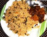 A picture of step 4 of Fried Rice & Chilli Fish.