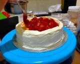 Foto langkah ke 10 dari resep Strawberry new york cheesecake.
