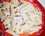 Pas rețetă Penne cu bacon și sos de smântână 4 fotografie