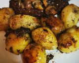 A picture of step 9 of Pork Chops with Honey, Soy Sauce, Mustard, and Lemon Baby Potatoes in a Dutch Oven.