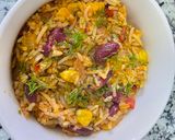 A picture of step 5 of One Pot Mexican Rice.