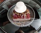 Hình bước làm 2 của món Đậu hủ non hấp thịt băm