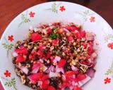 A picture of step 6 of Moong dal sprout chat.