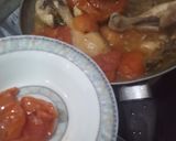 A picture of step 5 of Chicken Shinwari Karahi with cream.
