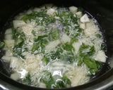 A picture of step 3 of Rice with potato and spinach.