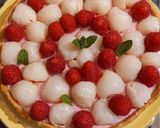 Une image de l'étape 13 de Tarte panna cotta au thé et framboises litchis.
