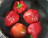 Foto del paso 2 de la receta: Rojo rojo: Pimientos en salsa, relleno (pescado) juruel y arroz
