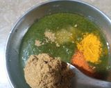 A picture of step 4 of Hara masala chicken.
