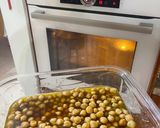 A picture of step 3 of Chickpea Salad with Greens and Tahini Sauce.
