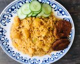 A picture of step 6 of Alu Tahari (Aloo rice).