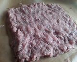 A picture of step 1 of Sig's Cheese filled Meatloaf and wilted Cabbage.