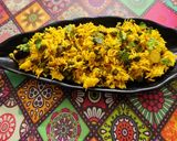 A picture of step 8 of Hara choliya pulao.