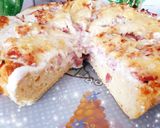 Une image de l'étape 10 de Tarte moelleuse aux lardons fumés râpé de jambon, crème fraîche.