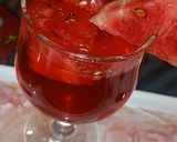 A picture of step 3 of RoohAfza with watermelon 🍉🍉.