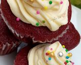 A picture of step 1 of Jam filled Red Velvet cupcakes.
