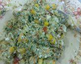 A picture of step 2 of Paneer veg cheese corn grilled sandwiches/ healthy breakfast.