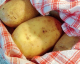 Foto del paso 1 de la receta: Patatas al horno rellenas de langostinos