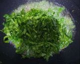 A picture of step 2 of Palak with homemade paneer.