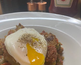 A picture of step 3 of Spicy Corned Beef Hash with Poached Egg.