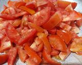 A picture of step 2 of Lotus roots with mirchi.