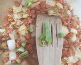 A picture of step 2 of My Little party Sausage & Chorizo Tomato Bake. 😉.