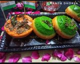 A picture of step 10 of Tiranga Dhokla.