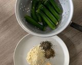 A picture of step 1 of Zucchini and Parmesan sticks.
