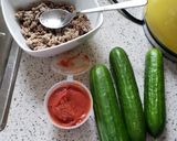 A picture of step 1 of Stuffed cucumber 🥒.