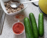 A picture of step 1 of Stuffed cucumber 🥒.