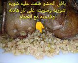 صورة لخطوة 12 من وصفة حمام محشى بأرز وفريك طريقة جديدة وشهية جداً