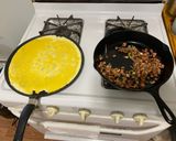 A picture of step 1 of Spam, Egg & Cheese Open Faced Sandwich.